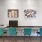 work area with ample seating and modern decor